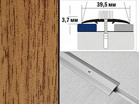 Порог полукруглый А5 39,5х3,7 мм Дуб деревенский